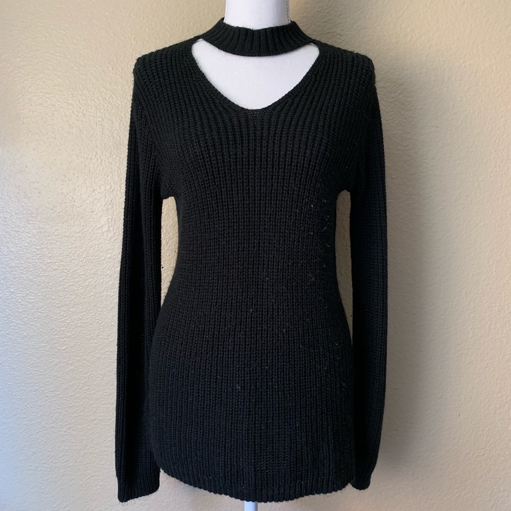 Black knit long sweater